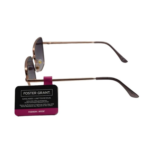 Foster Grant Womens Sunglasses Rose Gold Frame Square Cateye Gradient - Picture 10 of 11